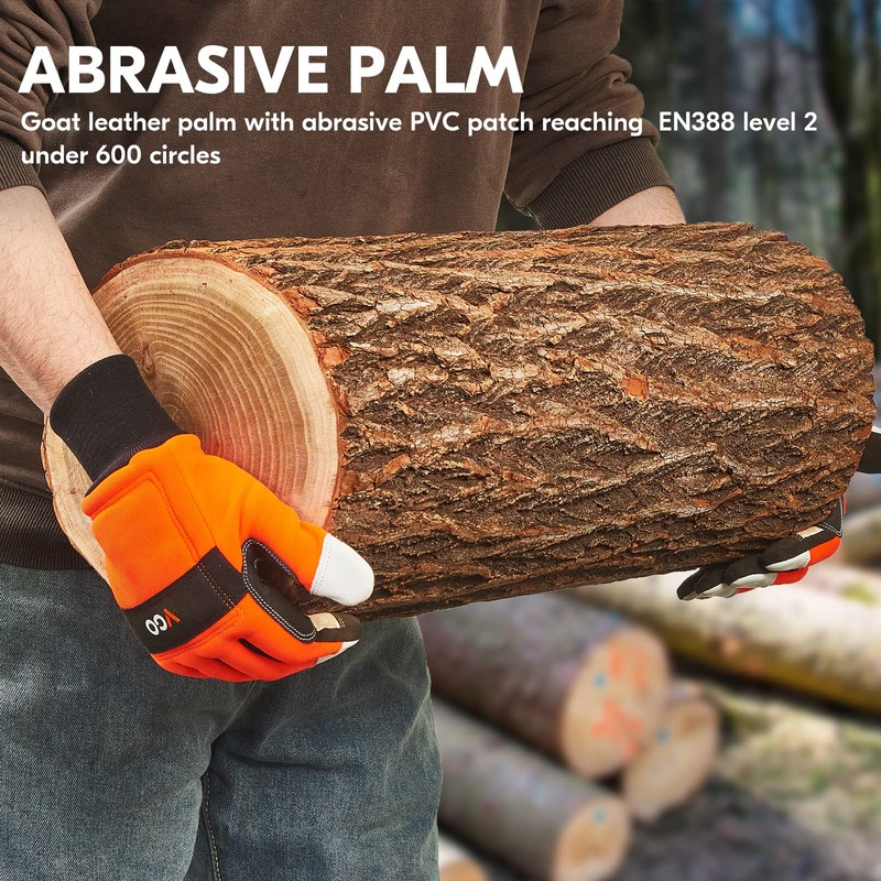 Vgo... Chainsaw Gloves 12-Layer Protection on Both Hands, Safety Foresty