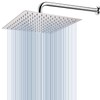 Voolan All Metal Shower Head with Extension Arm, Stainless Steel