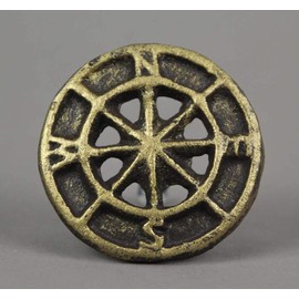 Zeckos Set of 12 Aged Bronze Cast Iron Cabinet Hardware Knob Compass Rose Drawer Pull Handle
