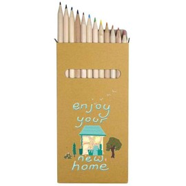 Azeeda 12 x 'Enjoy Your New Home And Garden ' Long 178mm Coloured Pencils/Pencil Set (PE00066989)