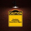 Caution Potentially Hazardous Algae Caution Yellow Black Aluminum Composite Sign