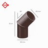 INEFA Rain Pipe Elbow 45 Degrees for Downpipe, PVC DN100
