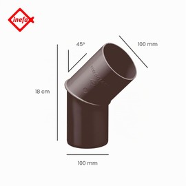 INEFA Rain Pipe Elbow 45 Degrees for Downpipe, PVC DN100 / 100 mm Dark Brown Connector Gutter Accessories, Easy Plug-In Installation, Made in Germany