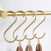 6 Pieces, Brass S Shaped Hooks, Gold Coat Clothes Towel