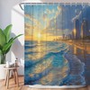ChloropLastid Beach Ocean Shower Curtain, 72x72 Teal Blue Cute Nautical