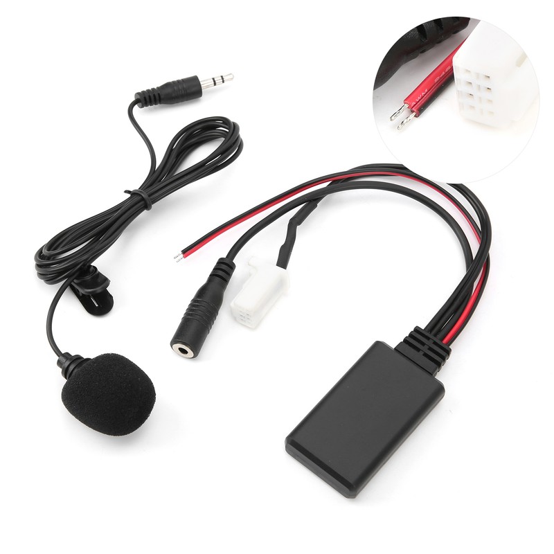 Bluetooth 5.0 AUX Cable Adapter with Microphone Handsfree Replacement for