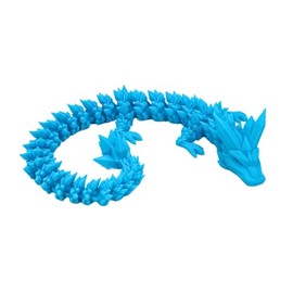 Light Blue 22in. Crystal Dragon – Articulated Fantasy Fidget Toy, 3D Printing Fidget Toys – Unique Desktop Decoration – Gifts & Stocking Stuffer - Flexible, Fun for Office, Class, Work, or Decoration