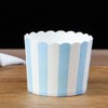 Cabilock 50PCS Paper Baking Cups Blue and White Stripes Dessert