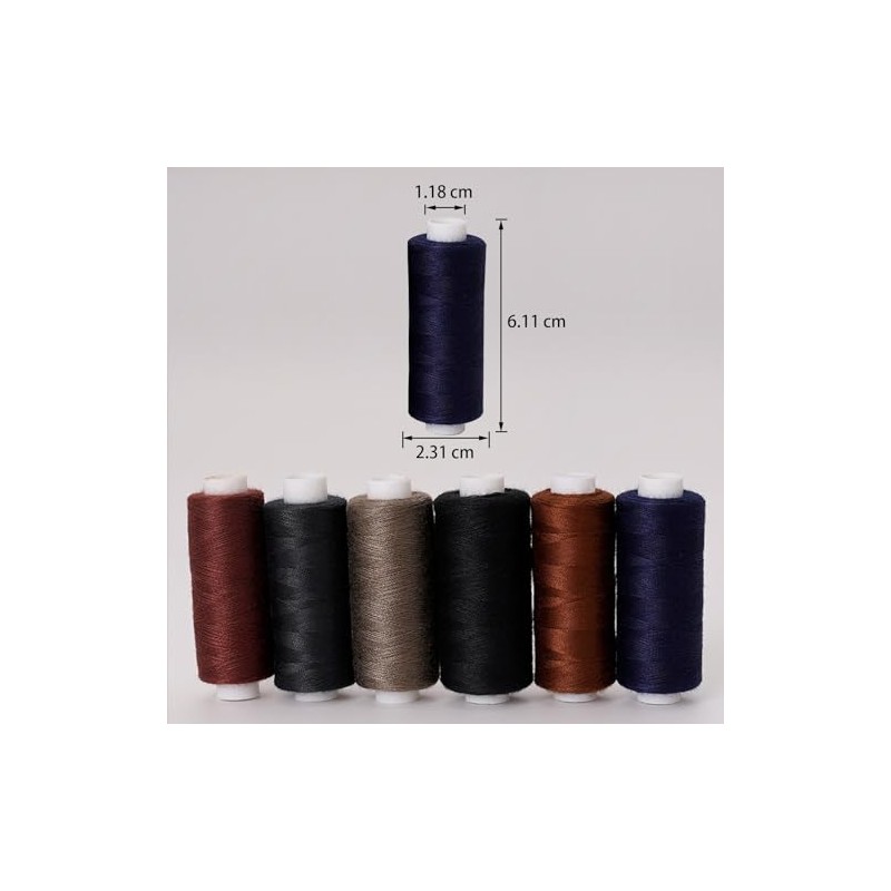 Leliafleury 6 Spools Sewing Thread Kits 400 Yard Embroidery Thread