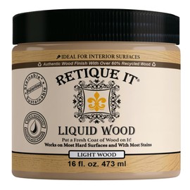 Retique It New and Improved Formula Liquid Wood Coatings - Stainable Primer - Paint It then Stain it (Light Wood, Medium)