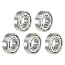 uxcell R8ZZ Deep Groove Ball Bearing 1/2"x1-1/8"x5/16" Double Shielded ABEC-1 Bearings 5-Pack
