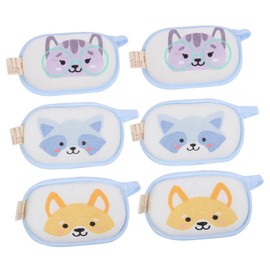 WOONEKY 6Pcs Bath Sponge for Gentle Cotton Absorbent Shower Scrubber with Mixed Cartoon Patterns Soft Exfoliating Bath Brush for Newborns