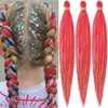 Sparkling Red Pre Stretched Braiding Hair 30 Inch Glitter Box