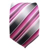 TigerTie silk tie in pink magenta gray silver striped -