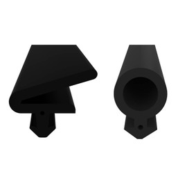 Window seal for frames and doors, hose seal, lip seal for plastic window seal, aluminium window, black