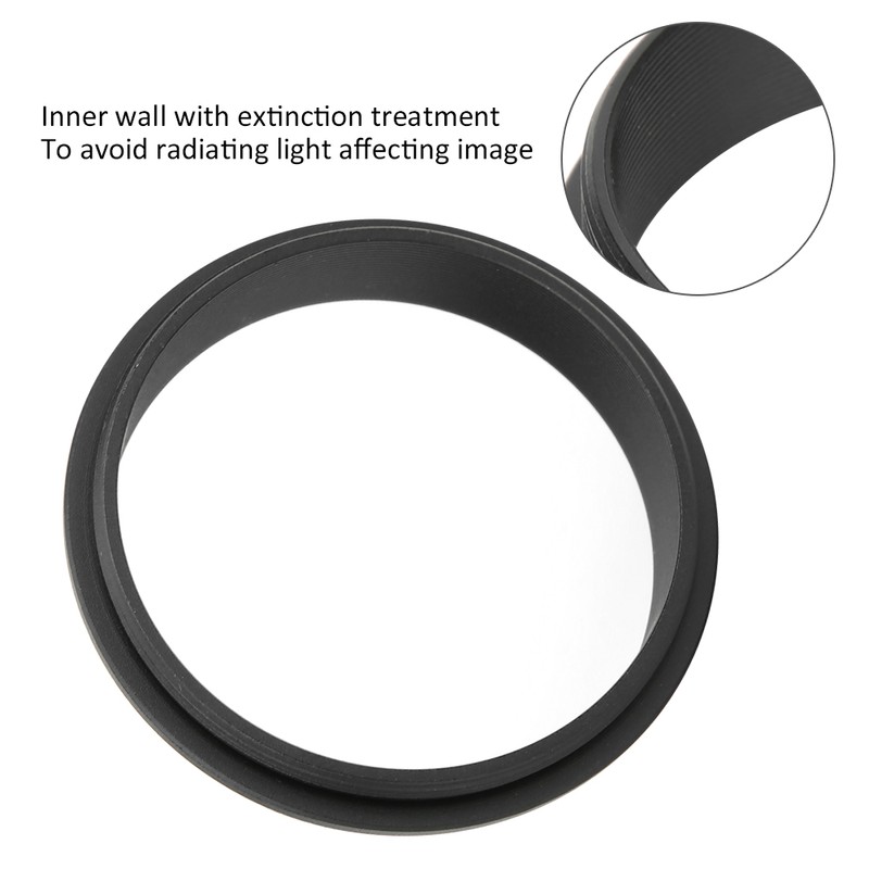 M48‑M48 Male to Male Adapter Ring Aluminium Alloy Black 48mm