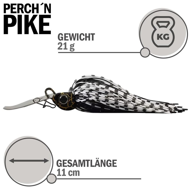 PERCH`N PIKE Chatterbait Fishing Lure Set with Box, 7 g/13