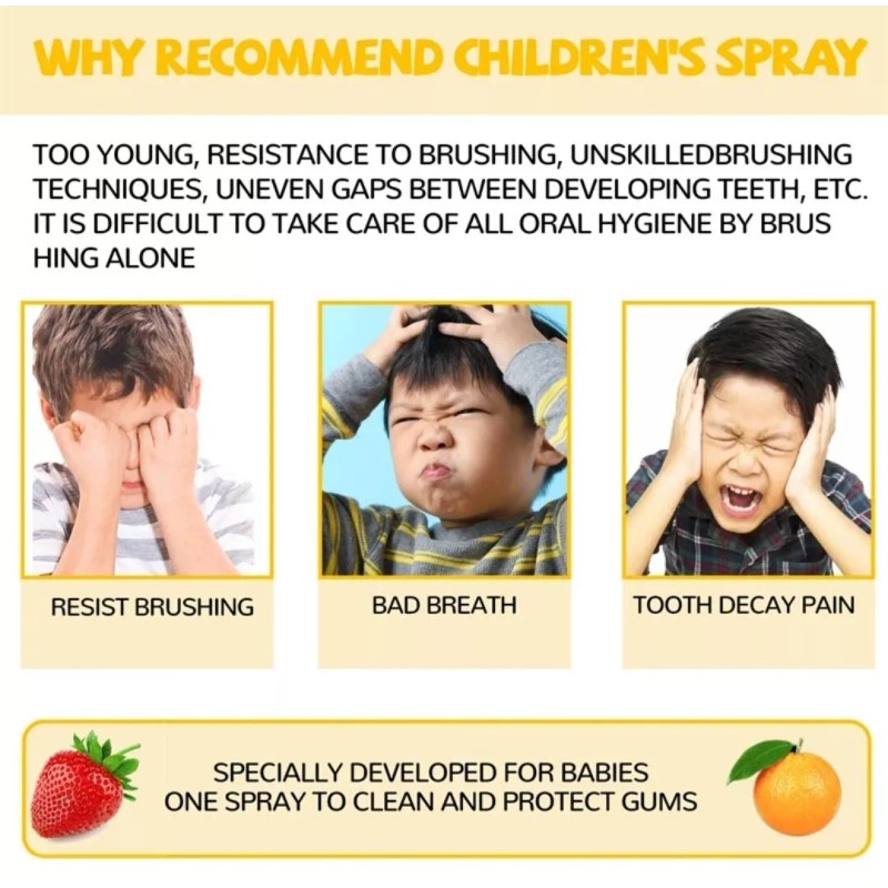 wiieey children's probiotics white tooth spray Orange Flavor