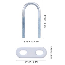 JECOMPRIS 6 Pcs Round U Bolts: Stainless Steel U Bolt U Tube Clamps Bolts with Nut Plate for Hardware Marine Automobiles Trailer