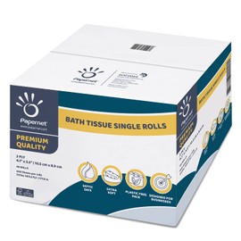 Papernet Toilet Tissue 48 Single Rolls with 400 Premium Quality Sheets per roll | Compatible with Universal Dispensing System | 2 ply 400 sheets 4.1” x 4.0”