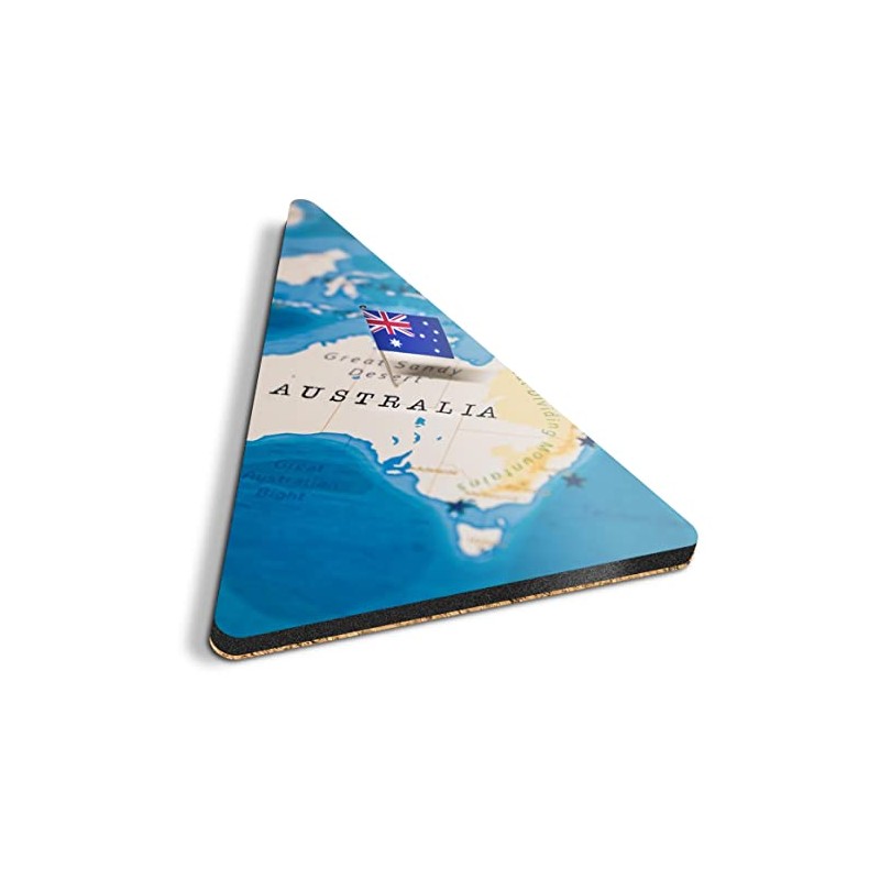 1 x Triangle Coaster - Australia World Map Flag Cork