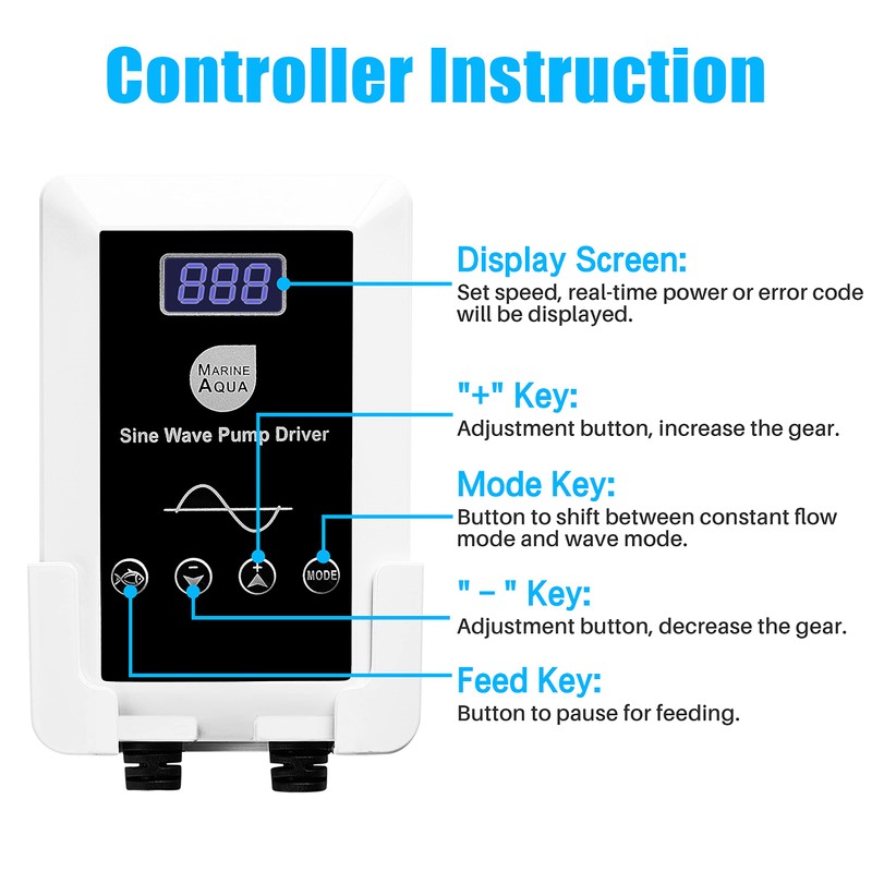 Orlushy dc-9000 Silent Swirl Controllable DC aquarium Pump 60W 2377GPH