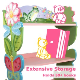 Fantasy Fields Magic Garden Multi-Tiered Wooden Children's Bookshelf and Storage Drawers, Multicolor