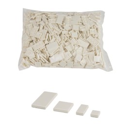 Q-BRICKS Clamping Blocks Tiles | 4 Formats: 1x1 (250 Pieces), 1x2 (Pack of 250), 2x2 (250 Pieces) and 2x4 (250 Pieces) Nubs | Colour: Pure White | 100% Compatible