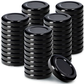 KADAX Screw Cap fi43 mm, Twist-Off Metal Lid Set, Fits 40 ml Jars, Replacement Lids with 4 Locking Teeth, Lids for Jars, Bottles and Mason Jars (Pack of 50, Black)