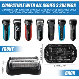 32B Shaving Head Series 3, Electric S3 Razor Head Compatible with Braun Series 3, S3 Shaving Head Replacement Blades Foil Head Accessories for Series 3 3000s 3010s 3040s 3050cc 3070cc 3080s 3090cc