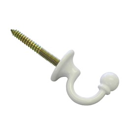 Gardinia Set of 2 Baroque Curtain Tie Hooks 3cm Length Metal White