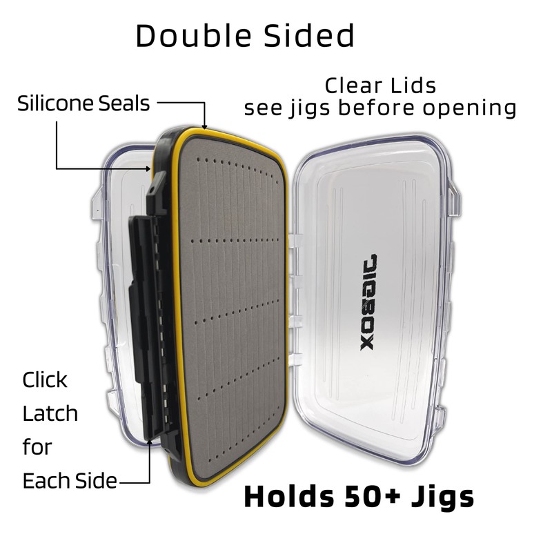 JIGBOX Fishing Jig Organizer - Holds 50+ Jigs - Double