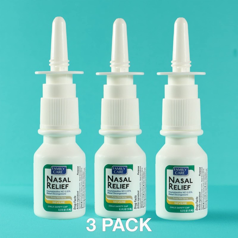 Nasal Relief Spray, Pump Mist, Anti-drip, Severe Congestion, (Oxymetazoline HCI