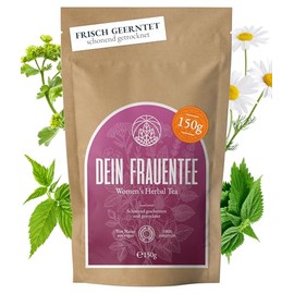 Monte Nativo Women's Tea, Herbal Tea Made from Raspberry Leaves, Lady’s Mantle, Nettle, Lemon Balm, Yarrow, Chamomile, Rose Hips, Hibiscus, Lavender and Other Herbs, Aromatic Loose Leaf Tea, 150 g