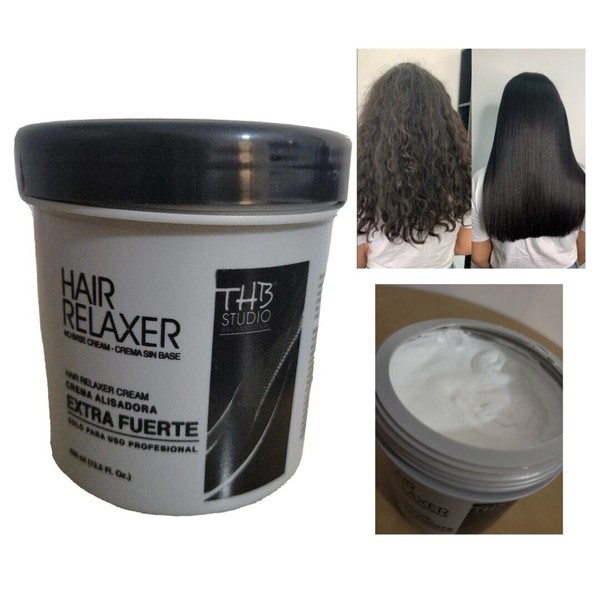 THB HAIR RELAXER EXTRA STRONG  NO BASE CREAM Smooth and Free Frizz 13.5 Fl oz.