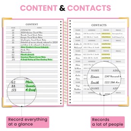 Pink Spiral Notebook College Ruled with Pockets B5 Notebooks for School Supplies Hardcover Spiral Notebook 7 x 10 Journal Note Book for Work Note Taking Women Men Writing, 200 Pages