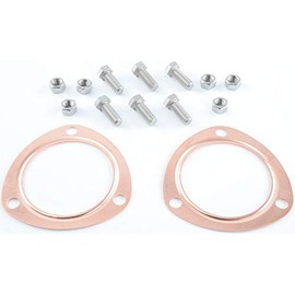 JEGS Collector Gaskets & Bolt Kit | Dead Soft Copper | Made In USA | Includes (2) 3" Dead Soft Copper Collector Gaskets, (6) Stainless Steel Bolts, And (6) Stainless Steel Nuts