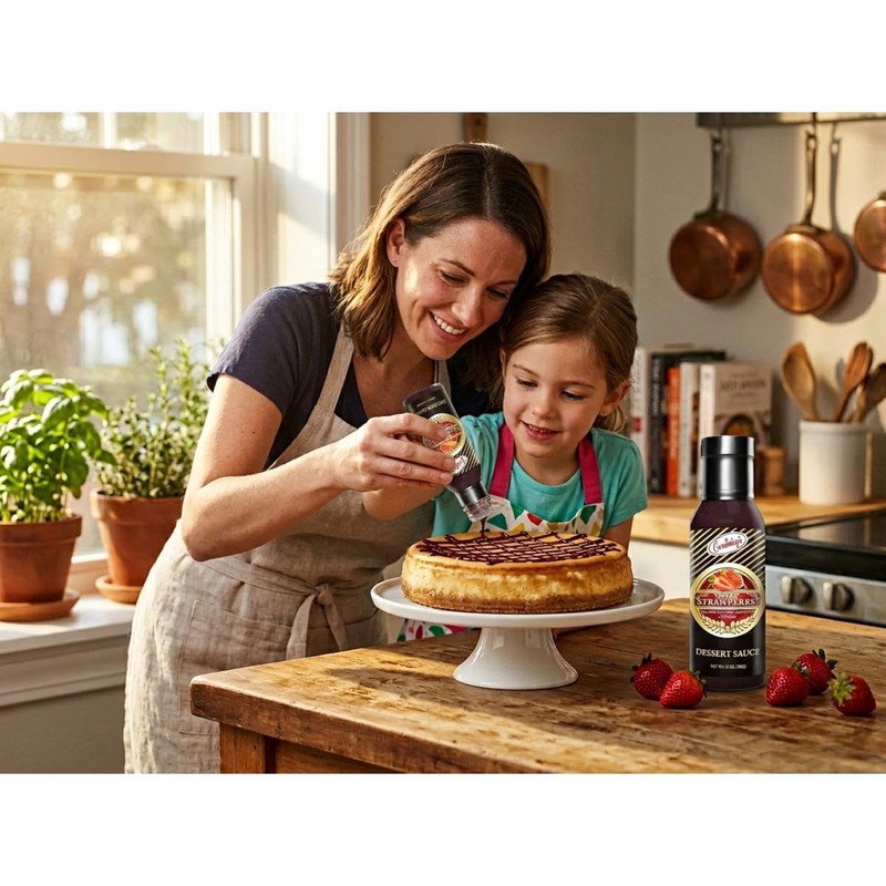 Cornaby's Gourmet Strawberry Dessert Sauce with Real Fruit Topping for