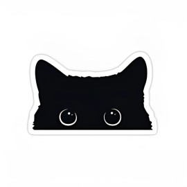 CCWraps 3 PCS Cute Black Cat Peeking Sticker – 5" x 3" Vinyl Decal | Cat Lover Gift