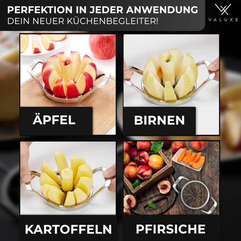 VALUXE® Apple Slicer, Premium Stainless Steel Apple Corer with Sharp