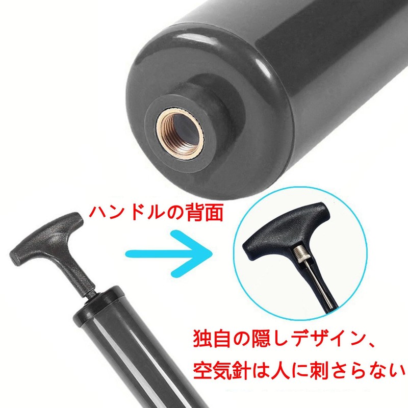 Ginhkok 12点 セットセット 空気入 りボールポンプ 軽量 小型 収納便利 （サッカー、バスケットボール、バレーボール、水球、エアクッション、浮き輪、ラグビーなど）多機能 軽量