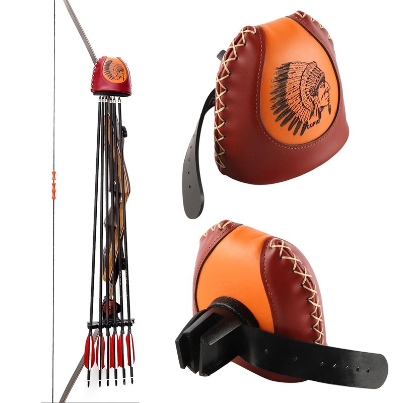 Laroal Archery Quiver Holder Quick Release System Leather Material Bow