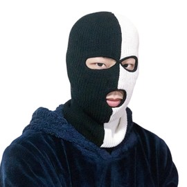 aoozleny 3-Hole Two Color Knitted Hats Ski Mask Balaclava, Full Face Mask Winter Outdoor Sports, 2 Pack