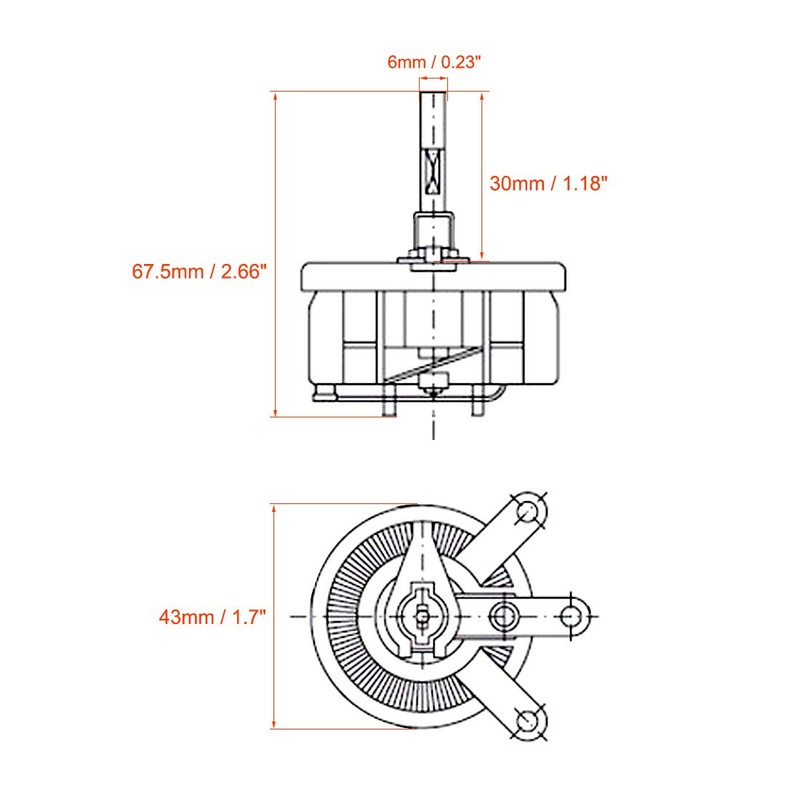 sourcing map Wirewound Ceramic Potentiometer Variable Rheostat Resistor 25W 50R
