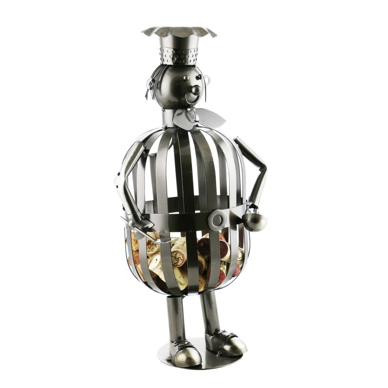 Wine Bodies Professional Accountant Metal Wine Bottle Holder, Charcoal