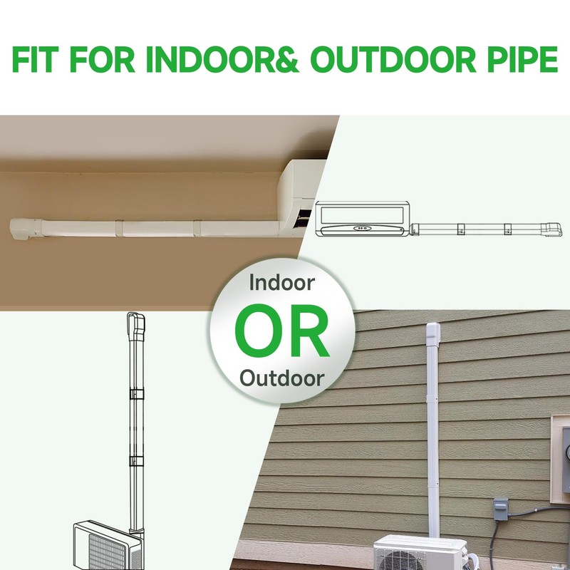 Cestluck 4'' 11 Ft Mini Split Line Set Cover, PVC