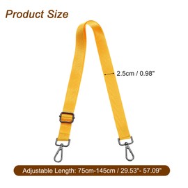 uxcell Wide Shoulder Strap, 2.5cm Adjustable Purse Strap Replacement Crossbody Strap for Shoulder Bag Handbag, Yellow, Black Pull Core Buckle
