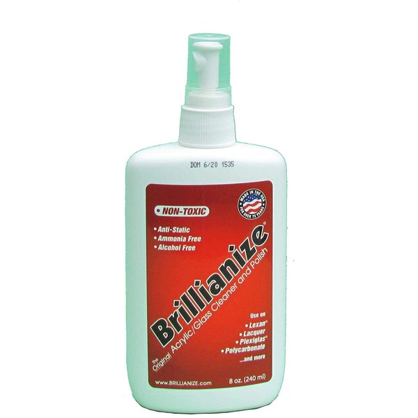 Brillianize 8 Ounce (240 ml) Plastic Cleaner in Pump Spray Bottle