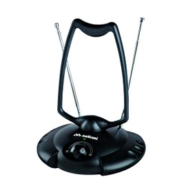 Meliconi at 380 USB amplified TV indoor antenna, receives the digital terrestrial signal and is ready for the new DVB-T2 signals.