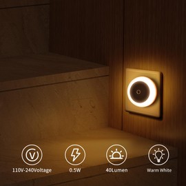 Taoellen 4Pack LED Night Light, Dusk to Dawn Sensor Night Light, Baby Night Light，0.5W Energy Saving Night Lamp for Stairs, Hallways, Closets, Kitchen Lighting Other Dark Areas